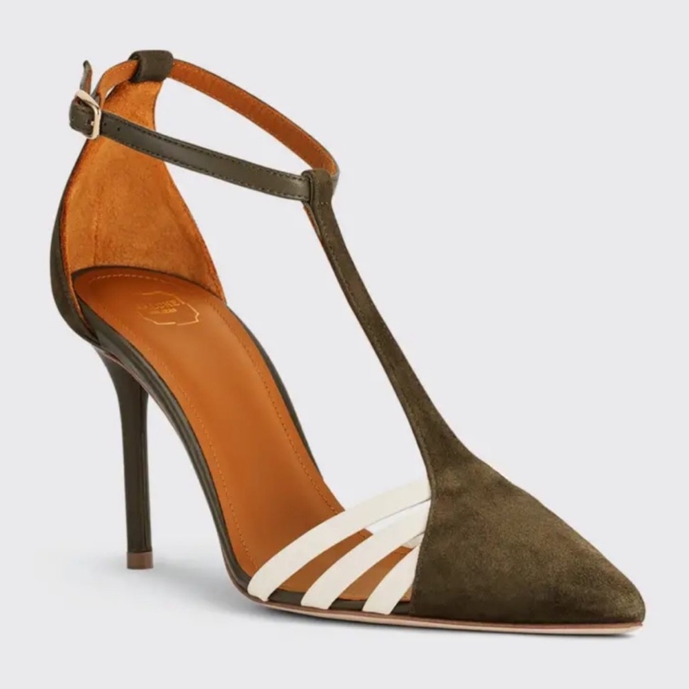 Malone Souliers 85mm Suede T Strap Ila Pump 7.5